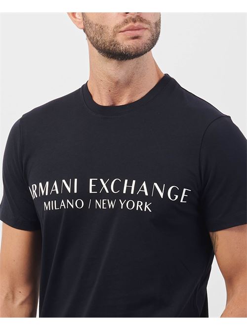 T-shirt blu girocollo Armani Exchange in cotone ARMANI EXCHANGE | 8NZT72-Z8H4Z1510